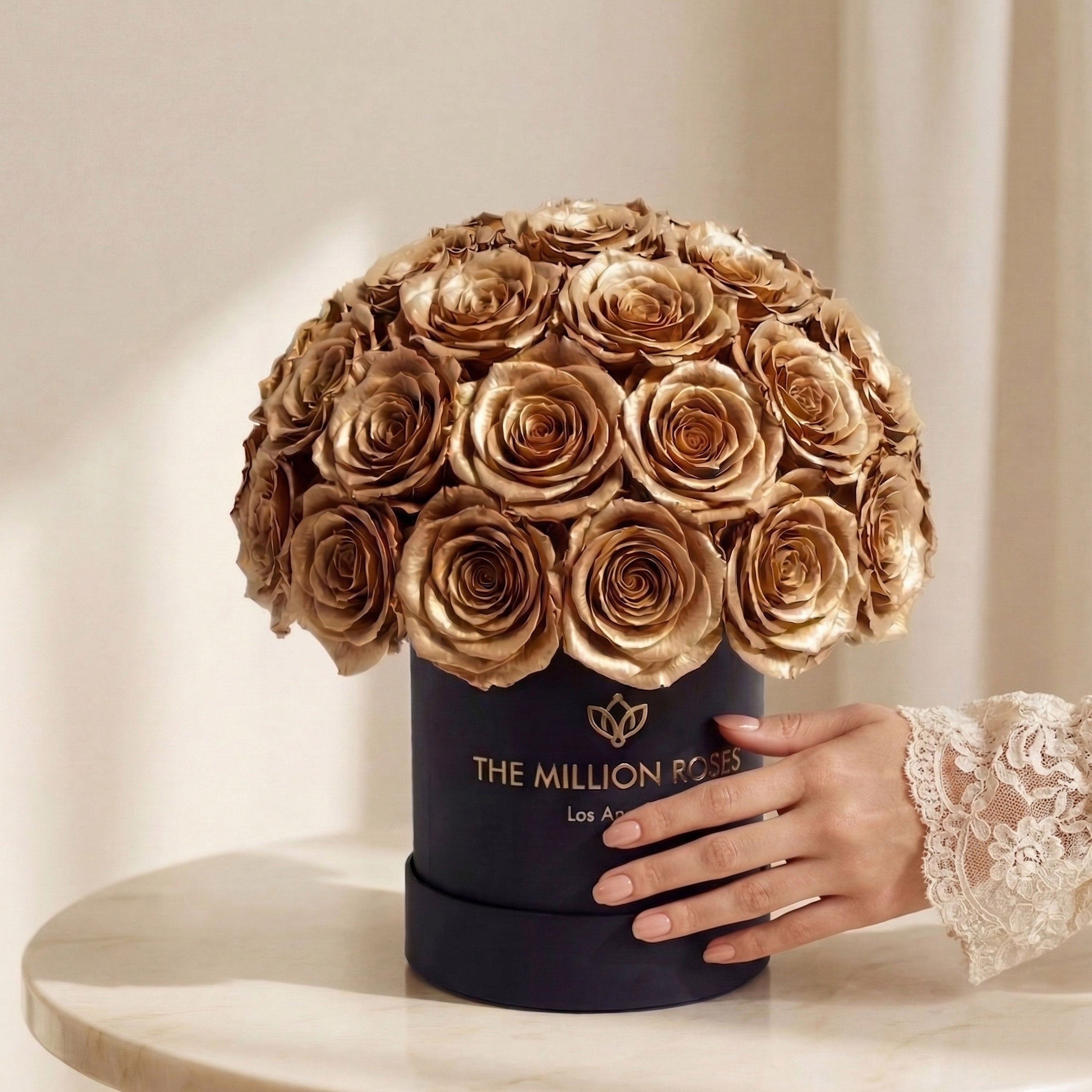Basic Black Superdome Box | Gold Roses