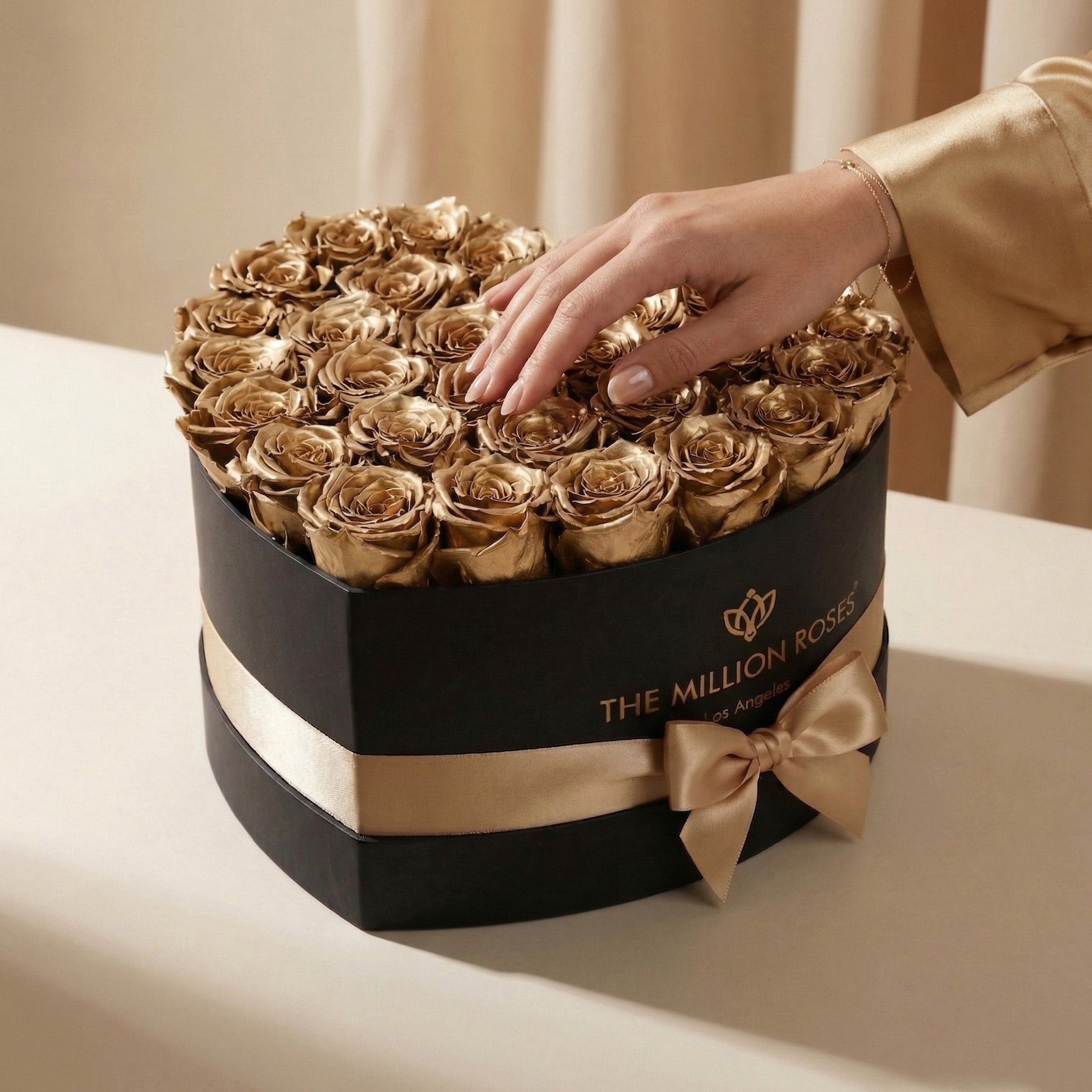 Caja Negra Corazón | Rosas de oro