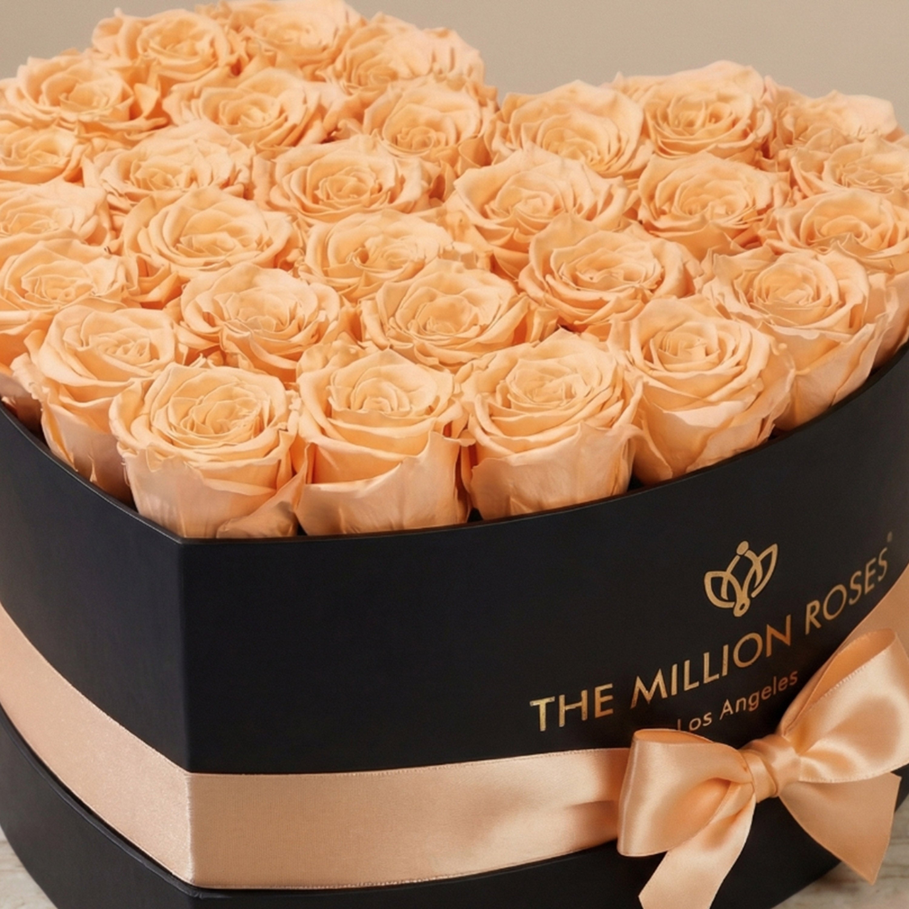 Heart Black Box | Peach Roses