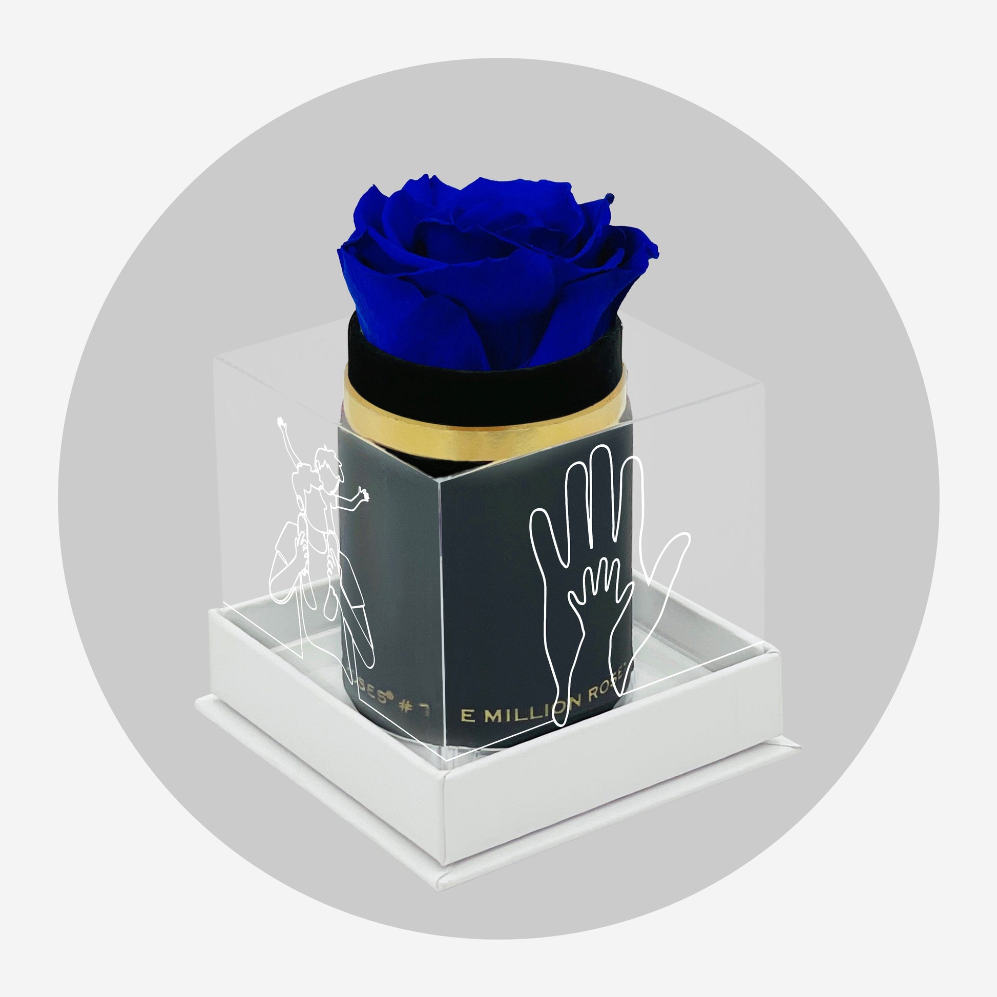 Single Black Suede Box | Limited Father's Love Edition | Royal Blue Rose - The Million Roses