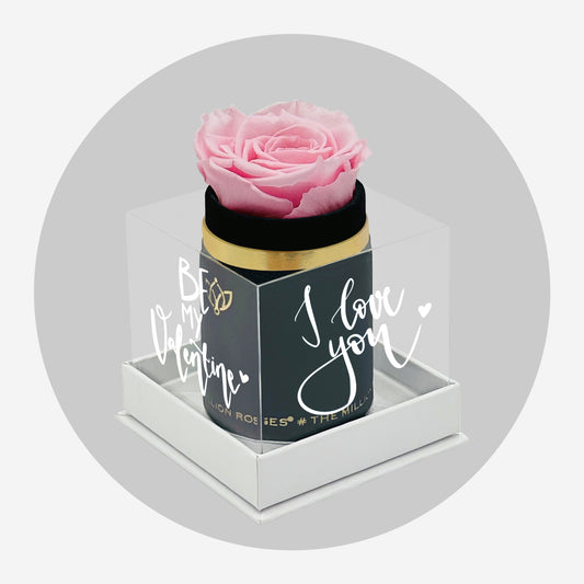 Single Black Suede Box | Limited Love Note Edition | Light Pink Rose