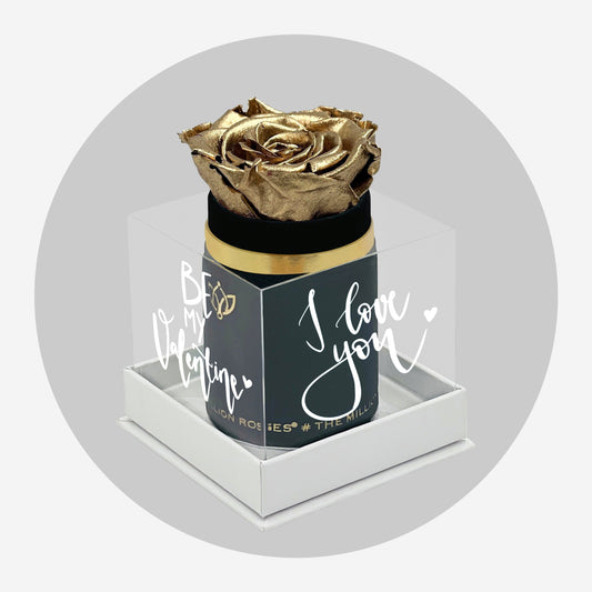Single Black Suede Box | Limited Love Note Edition | Gold Rose