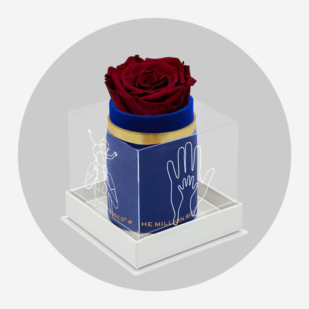 Single Royal Blue Suede Box | Limited Father's Love Edition | Red Rose
