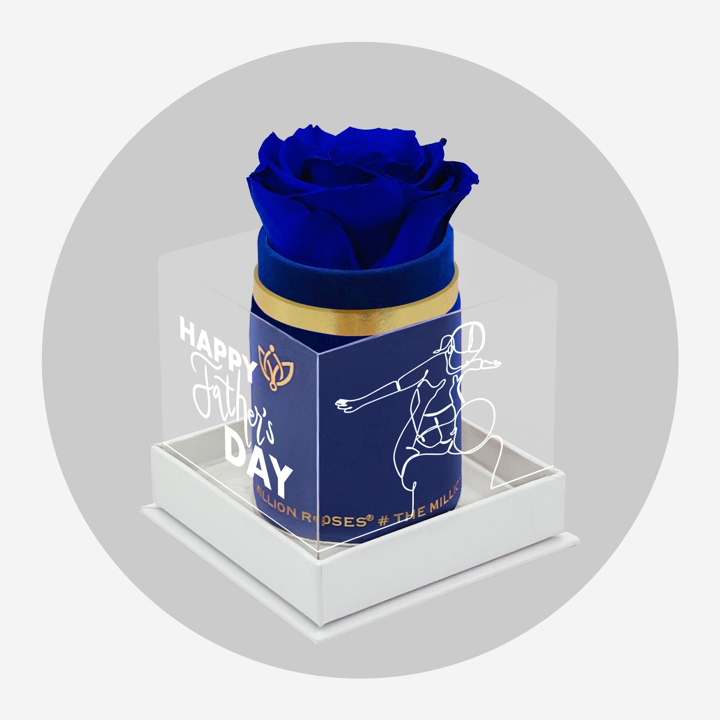 Single Královsky Modrý Suede Box | Limited Father's Love Edition | Královsky modrá ruža