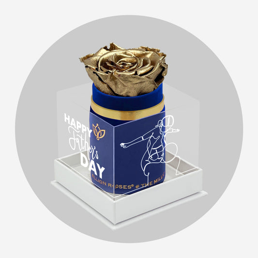 Single Royal Blue Suede Box | Limited Father's Love Edition | Gold Rose