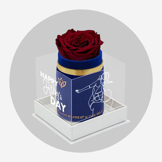 Single Royal Blue Suede Box | Limited Father's Love Edition | Red Rose