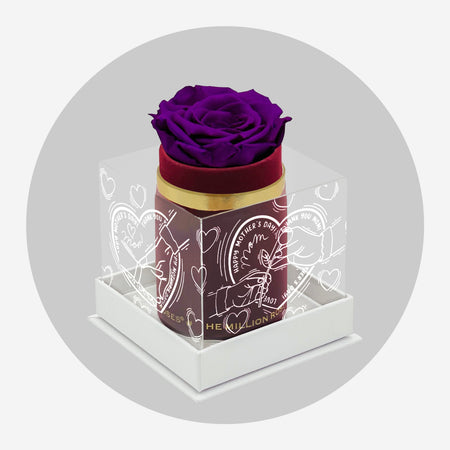 Single Bordeaux Suede Box | Limited Mother's Love Edition | Bright Purple Rose