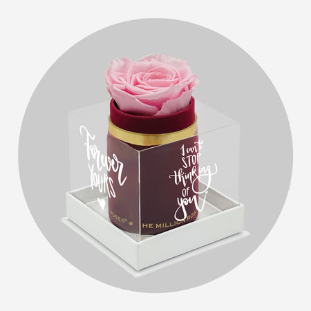 Single Bordeaux Suede Box | Limited Love Note Edition | Light Pink Rose