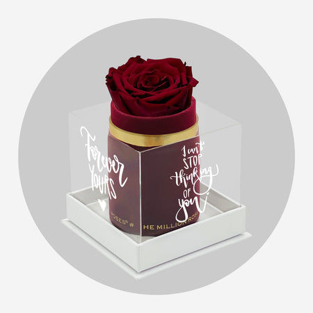 Single Bordeaux Suede Box | Limited Love Note Edition | Red Rose