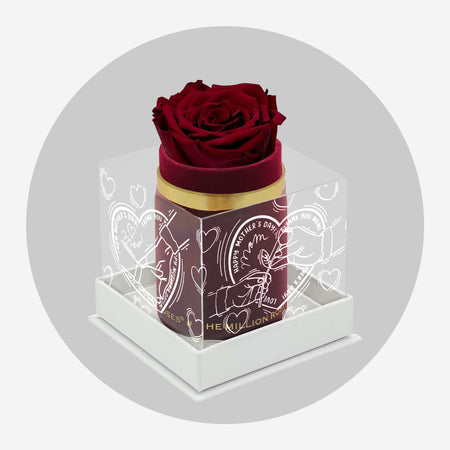 Boîte Single Daim Bordeaux | Edition Limitée Amour Maternel | Rose Rouge