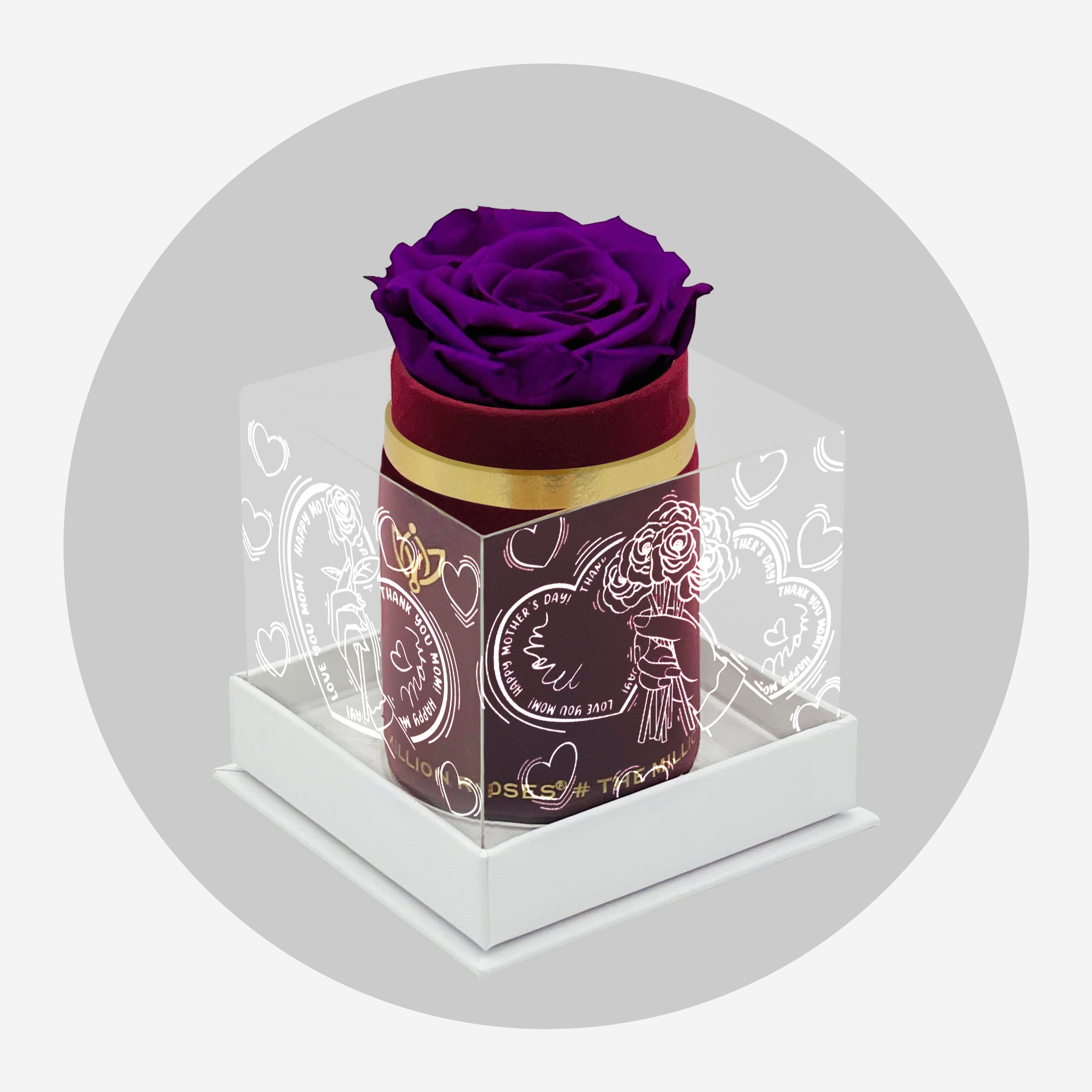 Boîte Single Daim Bordeaux | Edition Limitée Amour Maternel | Rose Violet Vif