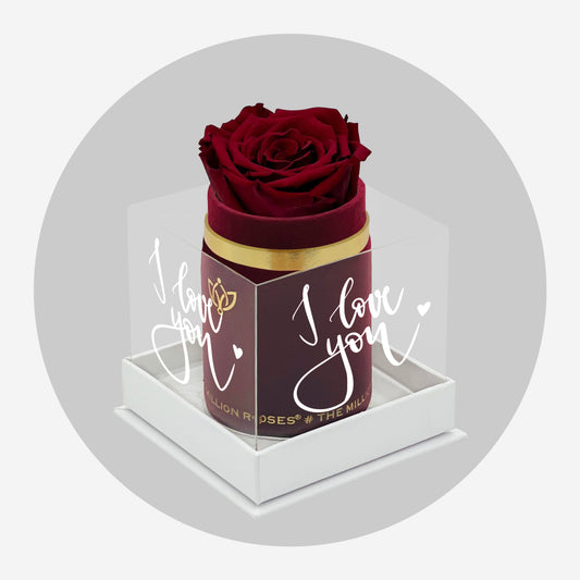Single Bordeaux Suede Box | Limited Love Note Edition | Red Rose