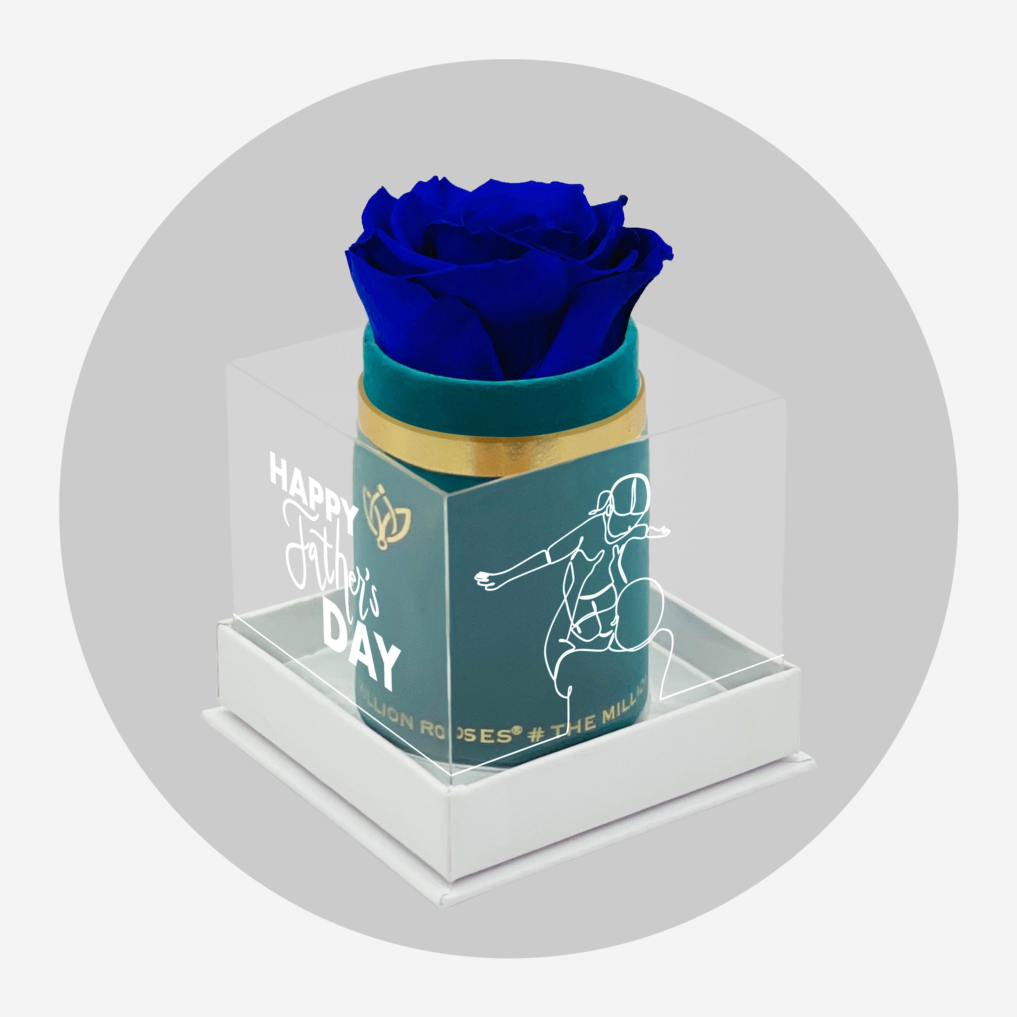 Single Dark Green Suede Box | Limited Father's Love Edition | Royal Blue Rose