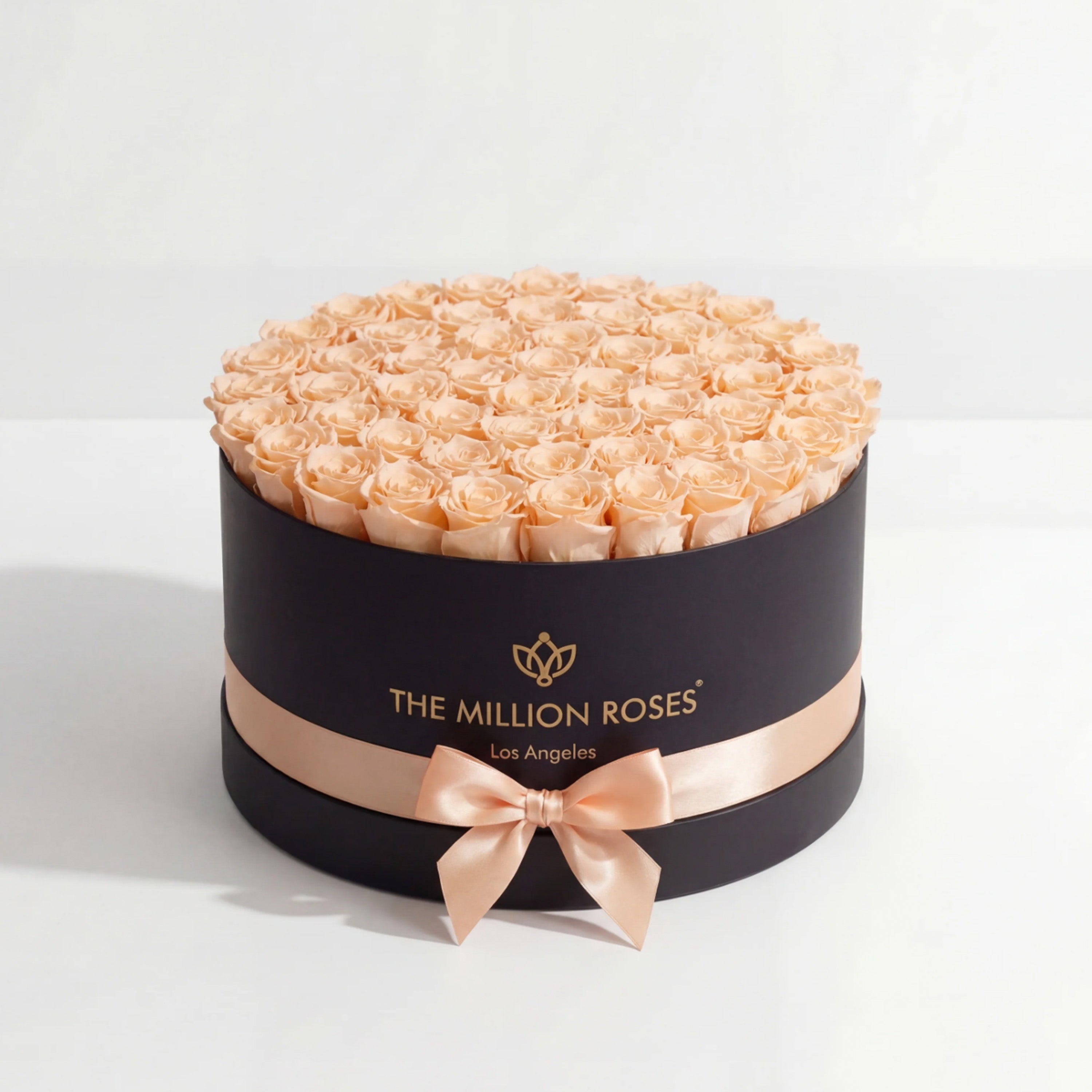 Deluxe Black Box | Peach Roses