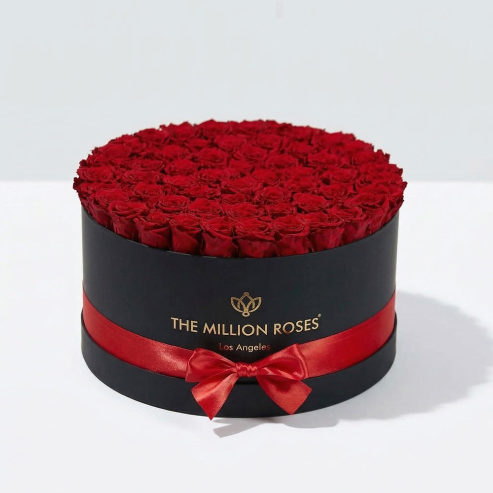 Deluxe Black Box with Red Roses | The Million Roses