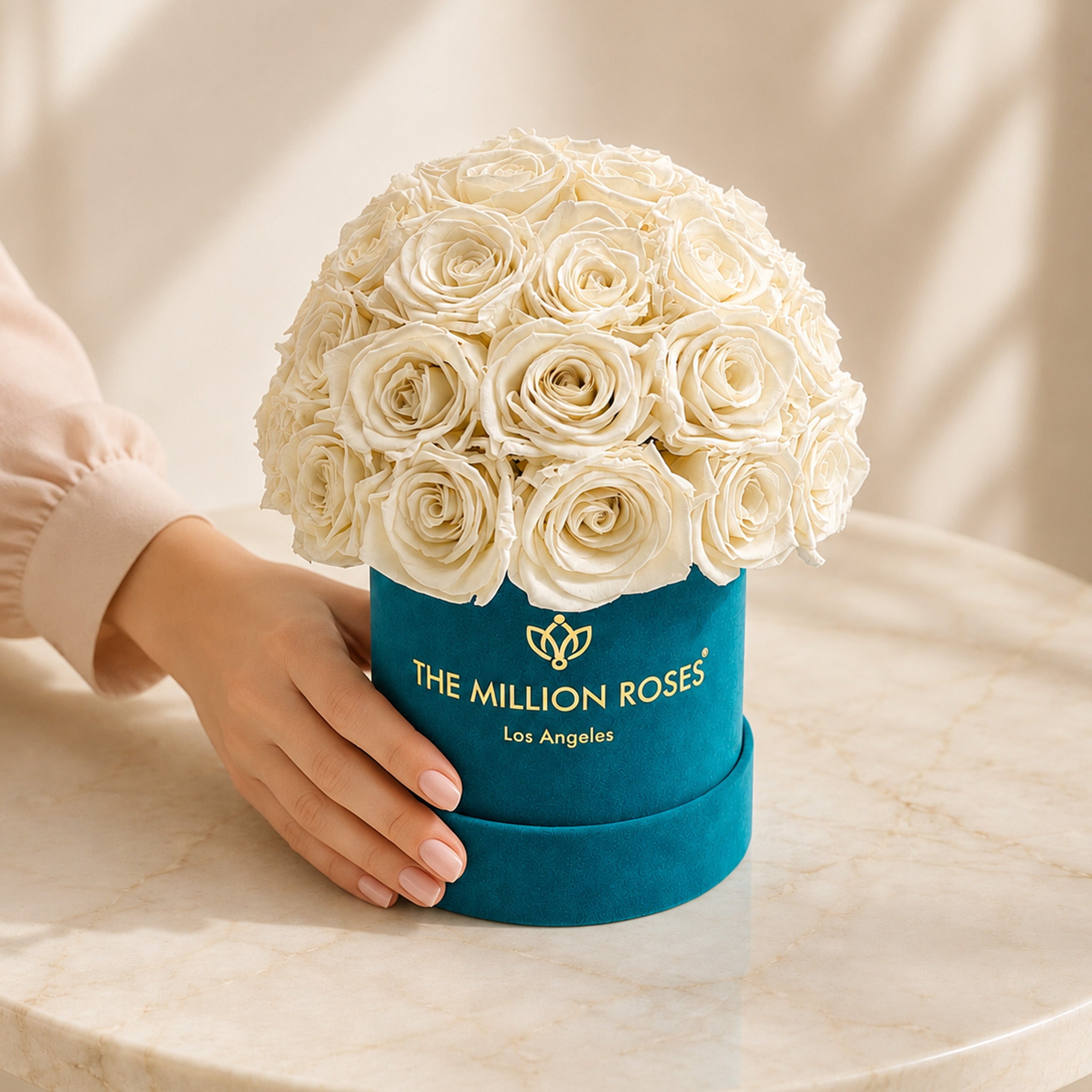 Essence Dark Green Suede Superdome Box | White Roses