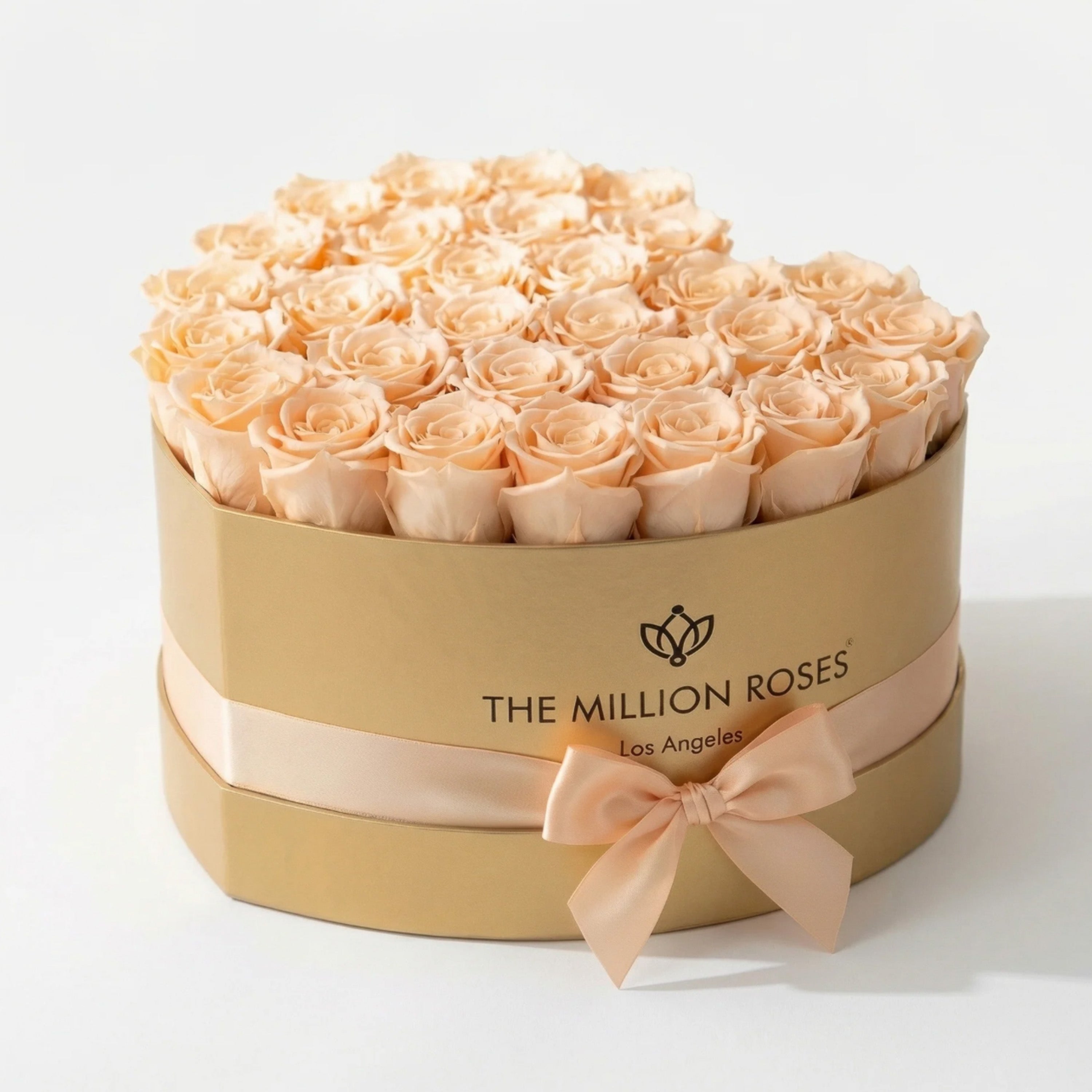 Heart Gold Box | Peach Roses