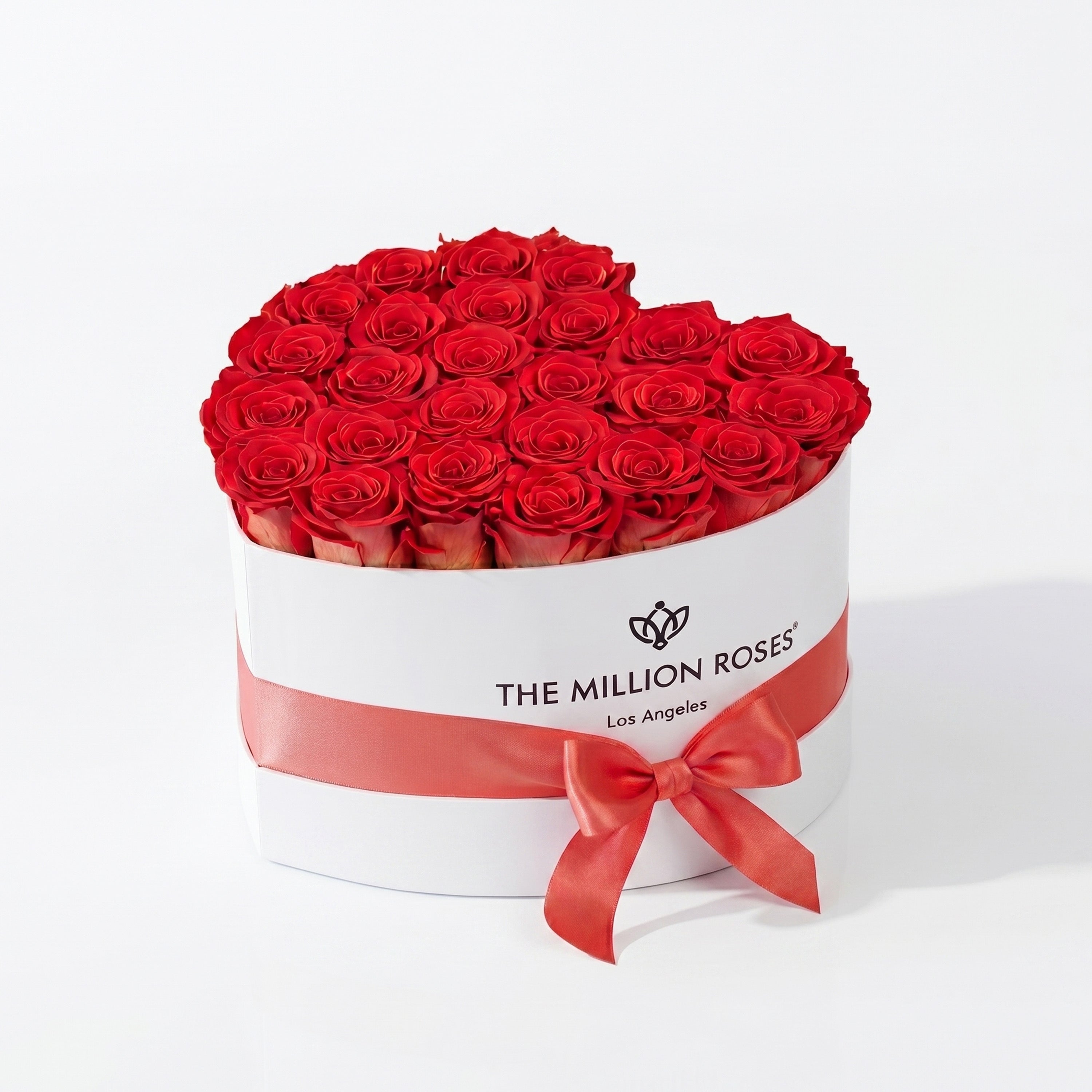 Heart White Box | Coral Roses