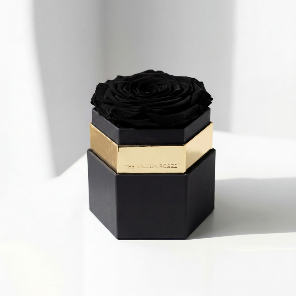 One in a Million™ Black Hexagon Box | Black Rose