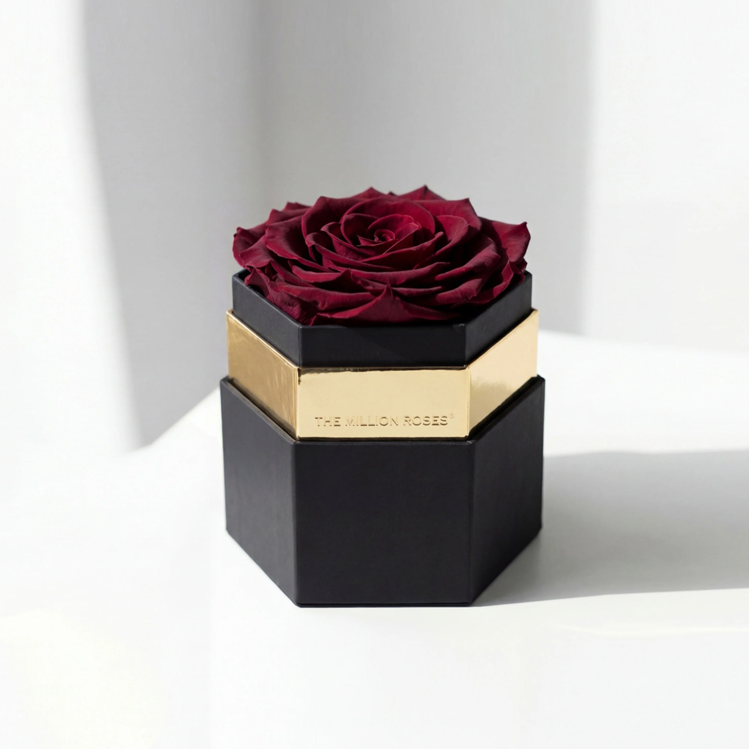 One in a Million™ Black Hexagon Box | Burgundy Rose
