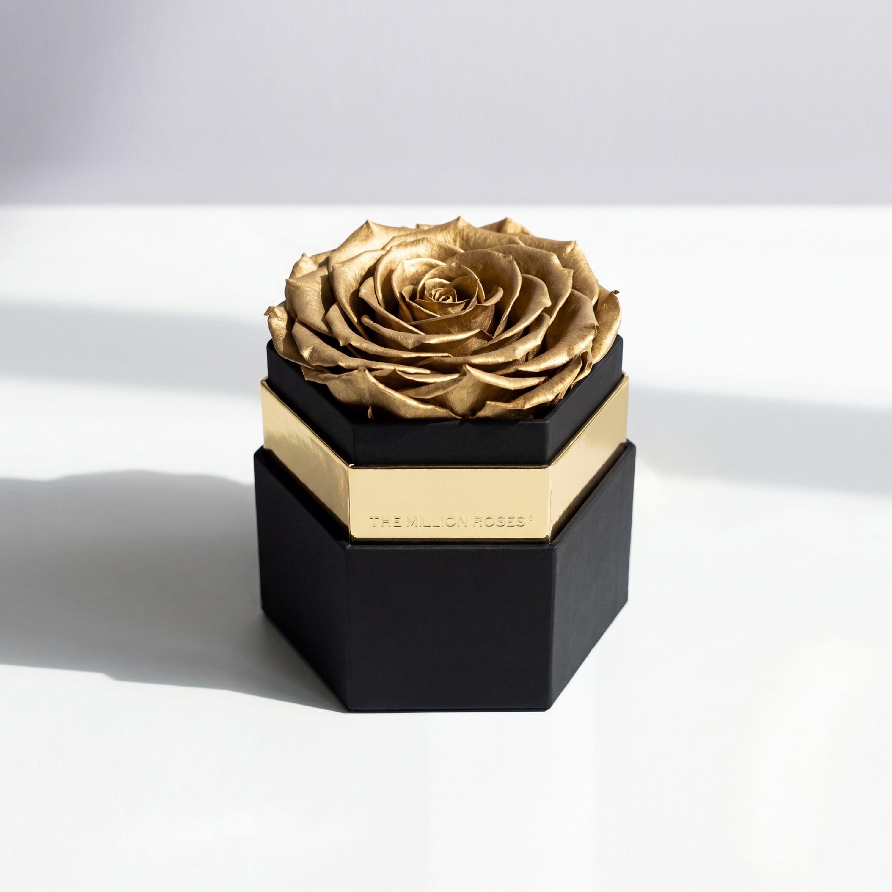 One in a Million™ Black Hexagon Box | Gold Rose