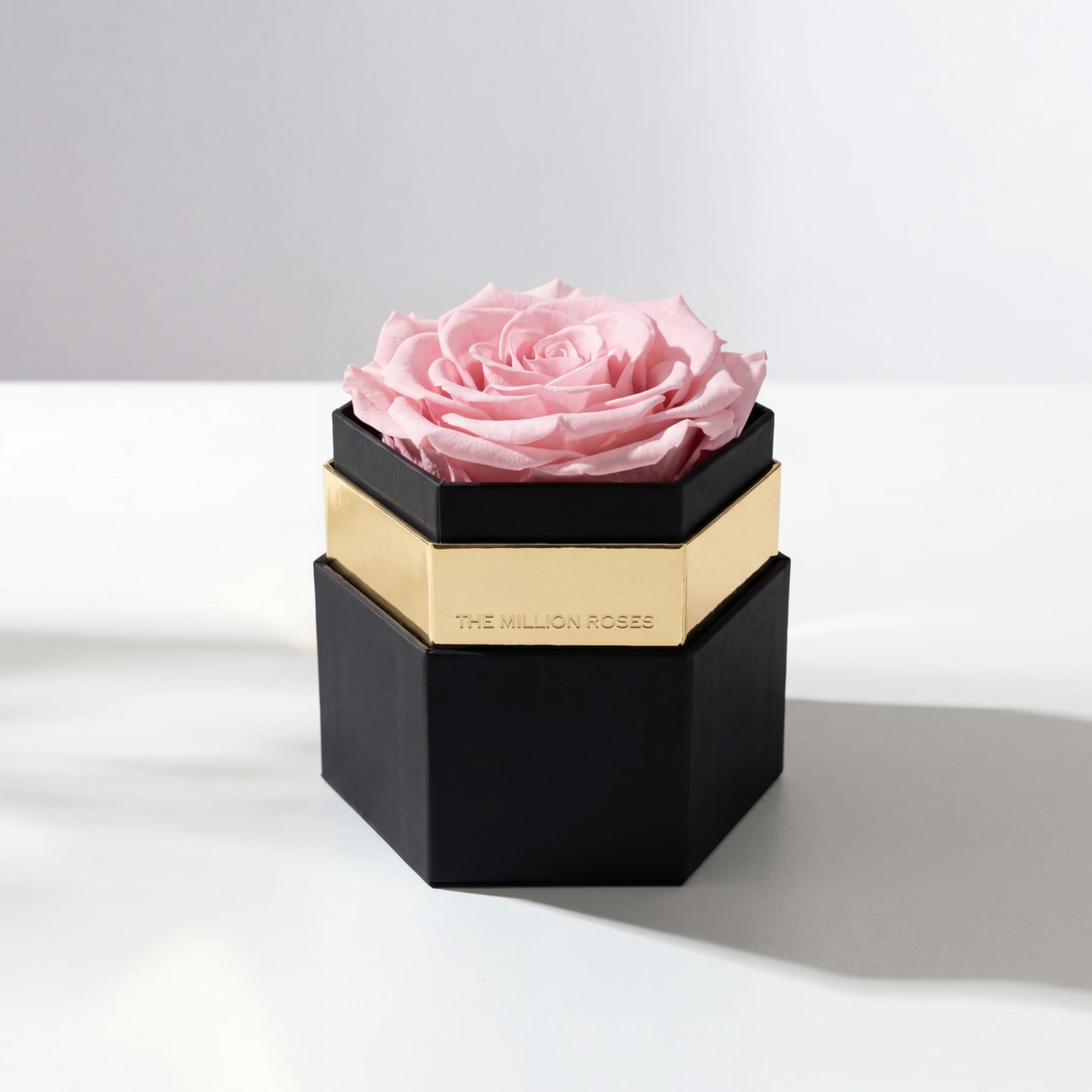 One in a Million™ Black Hexagon Box | Light Pink Rose