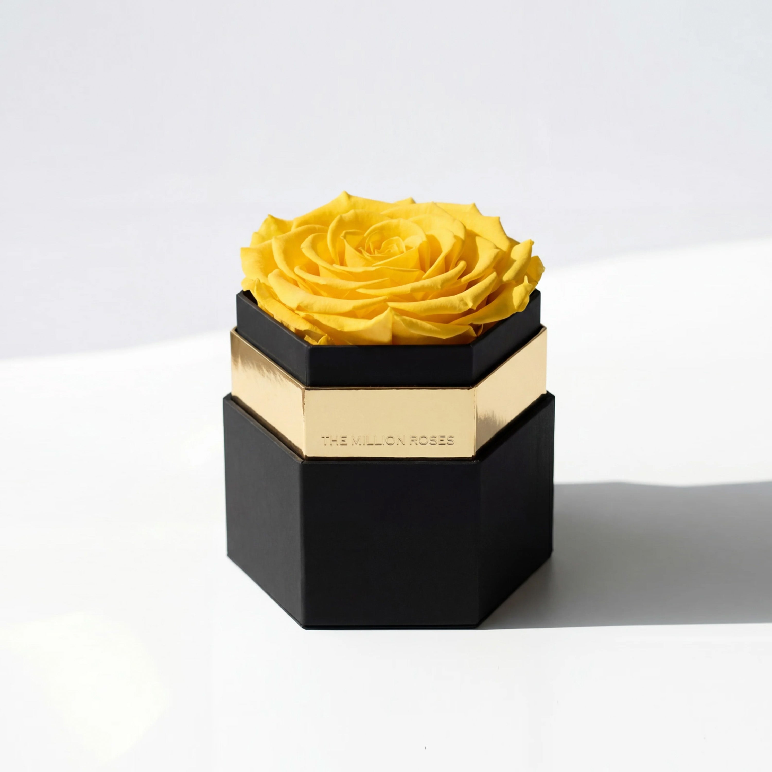 One in a Million™ Black Hexagon Box | Yellow Rose