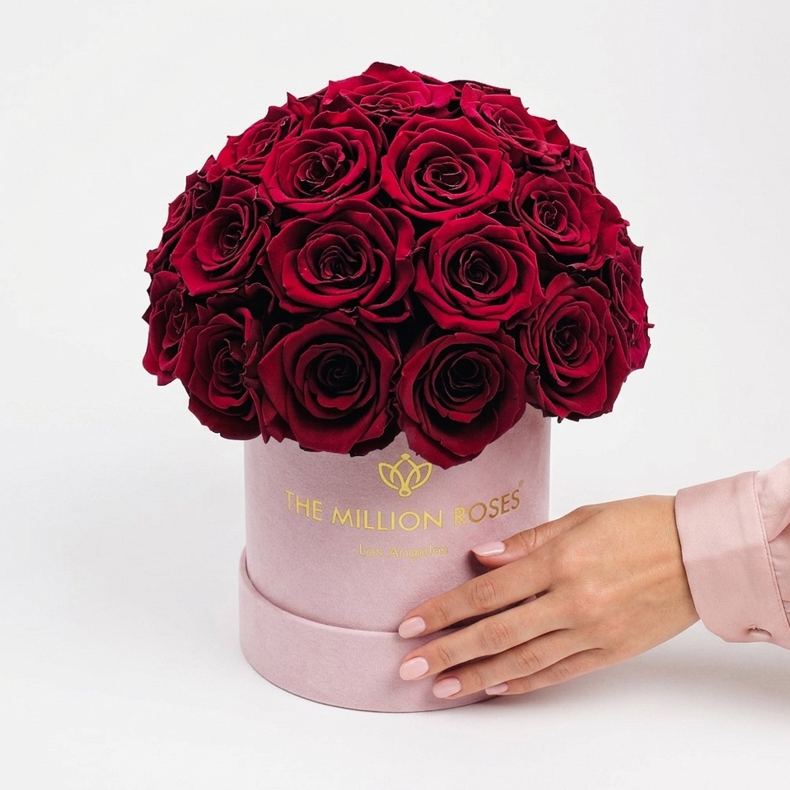 マトソンMatoson　ローズティシュBOX　美品 Essence Light Pink Suede Superdome Box | Burgundy Roses