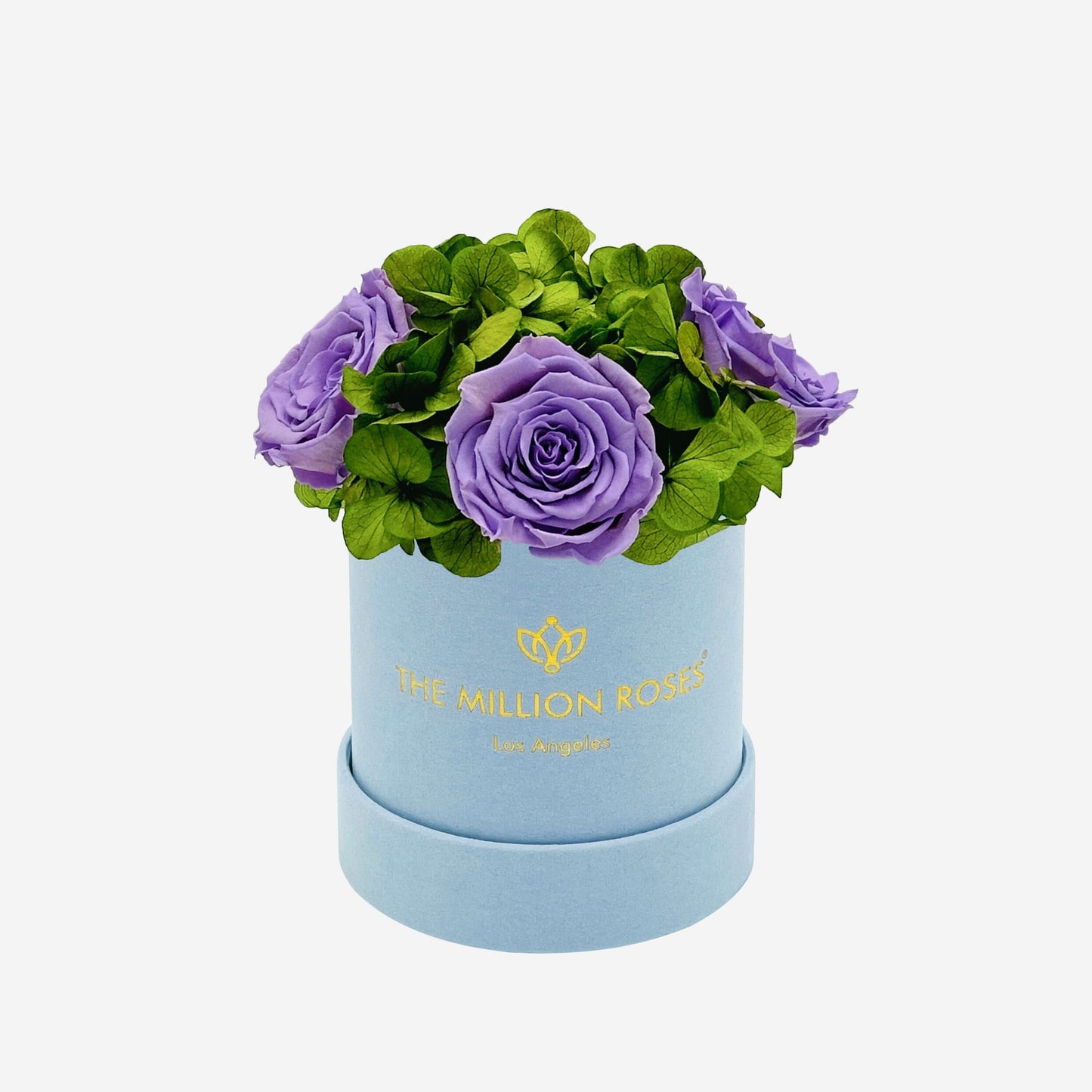 Basic Light Blue Suede Garden Box | Lavender Roses