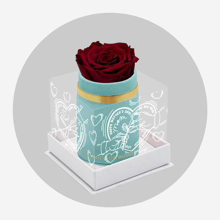 Single Mint Green Suede Box | Limited Mother's Love Edition | Red Rose