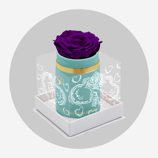 Single Mint Green Suede Box | Limited Mother's Love Edition | Bright Purple Rose