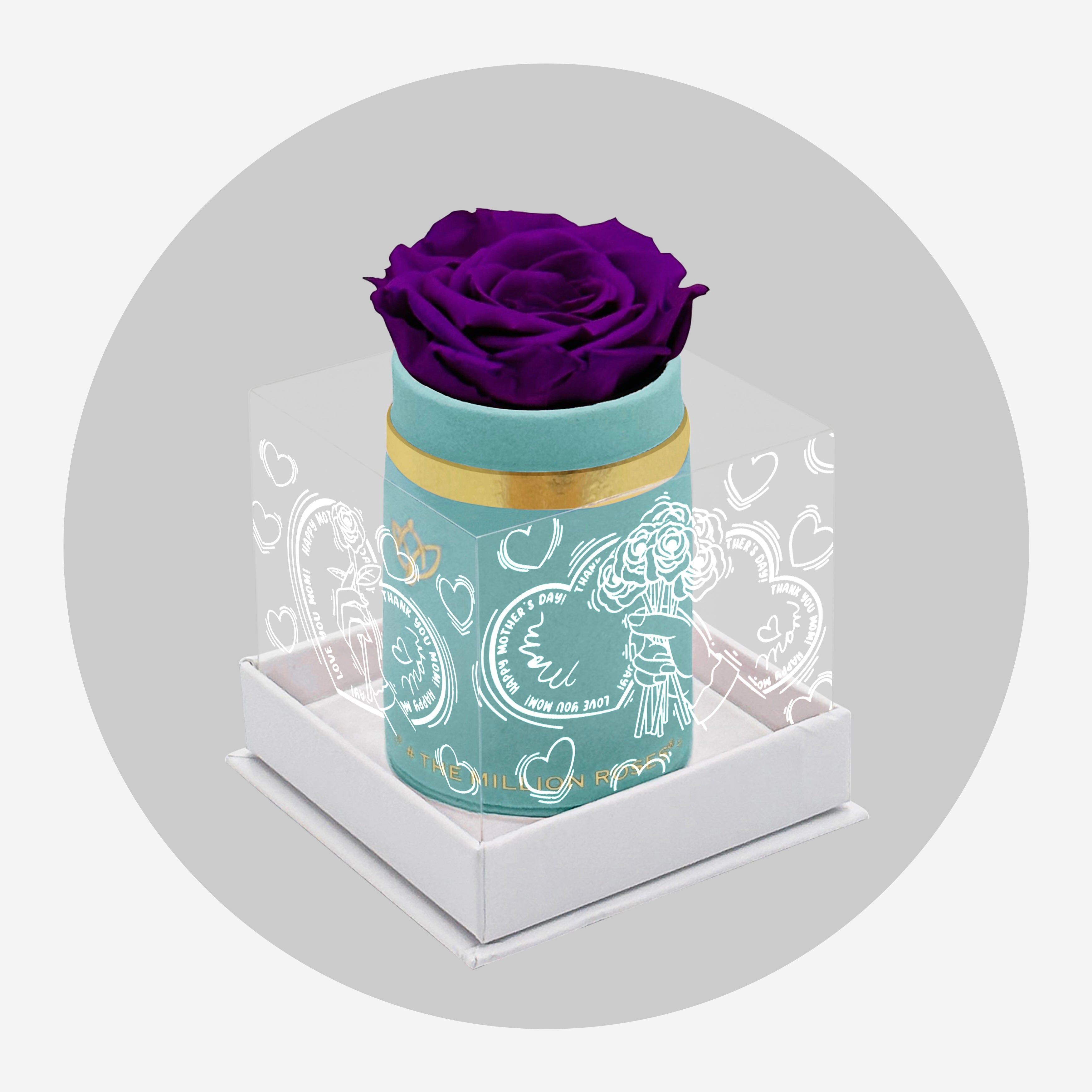 Single Mint Green Suede Box | Limited Mother's Love Edition | Bright Purple Rose