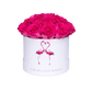 Klasszikus Fehér Dome Doboz | Flamingo Edition | Élénk Rózsaszín Garden Rózsákkal