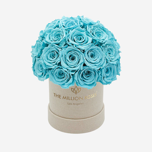 Basic Beige Suede Superdome Box | Turquoise Roses