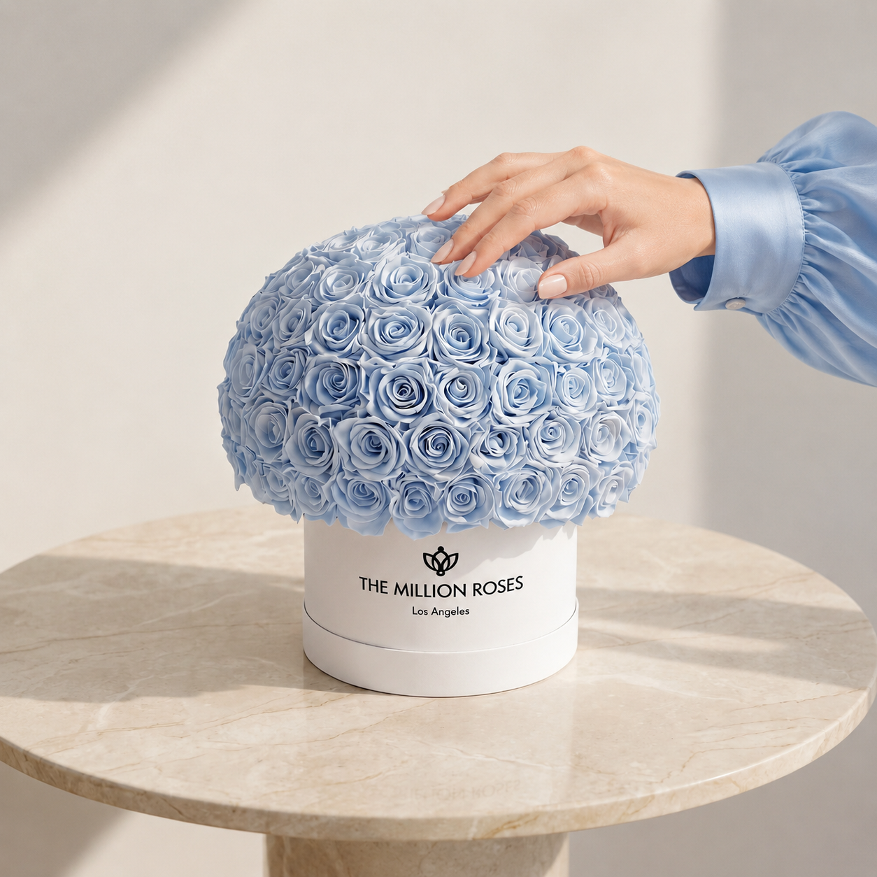 Supreme White Superdome Box | Light Blue Roses