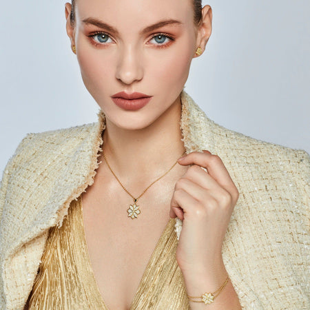 Million Gold Pendant Necklace with Diamonds | Supreme Black Box | Red Roses | Bundle