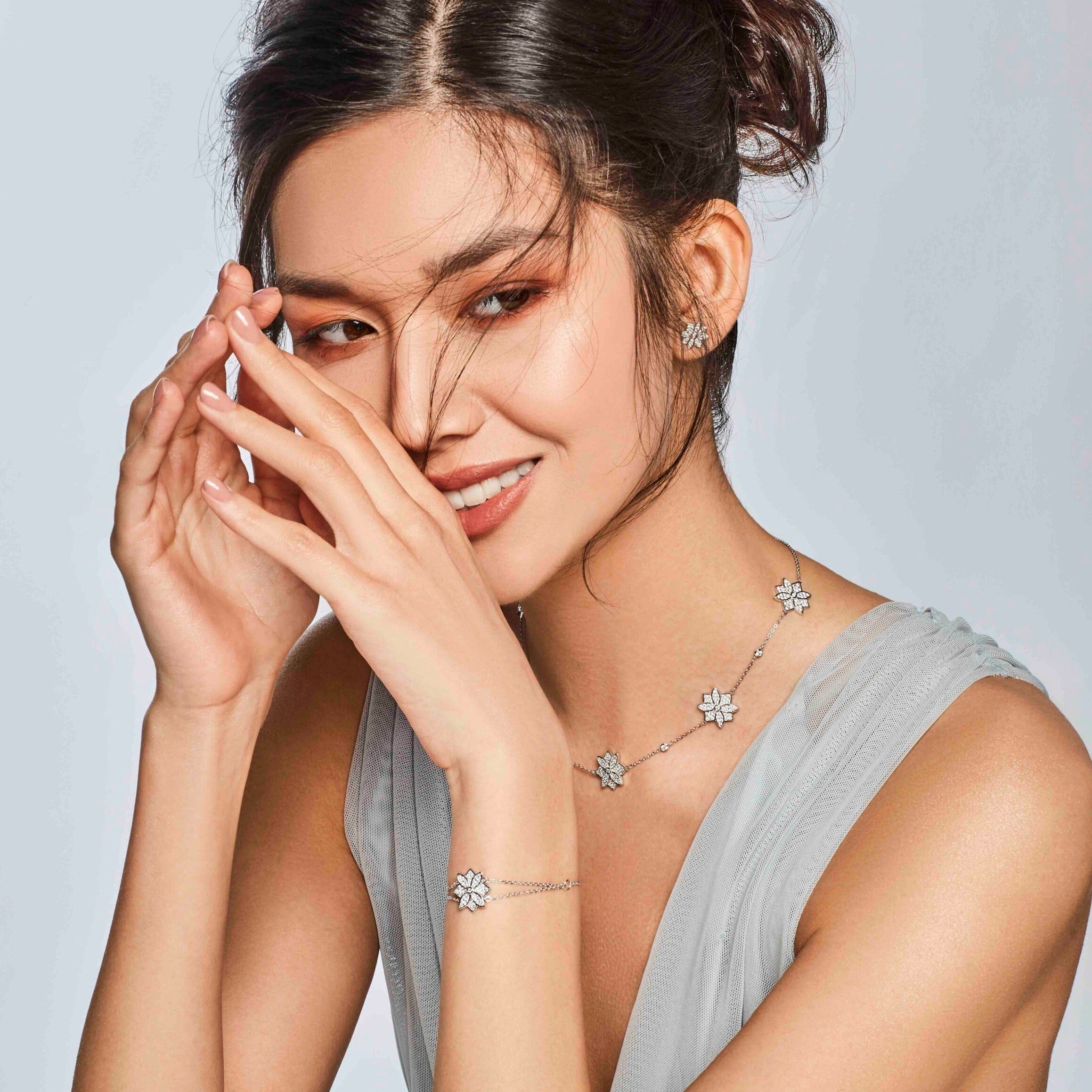 Colier cu pandantiv din argint Million Silver Luxe cu diamante