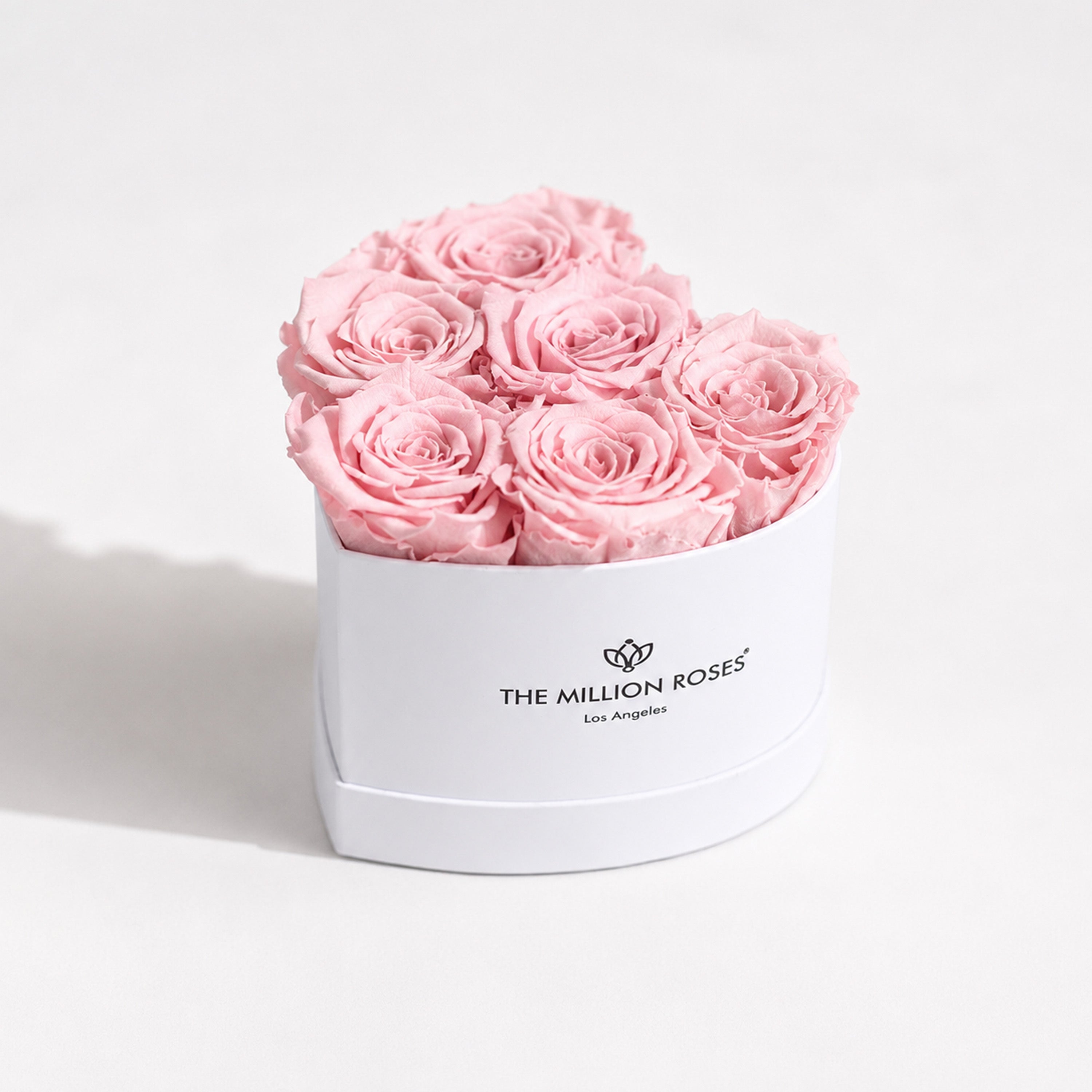 Baby Heart White Box | Light Pink Roses