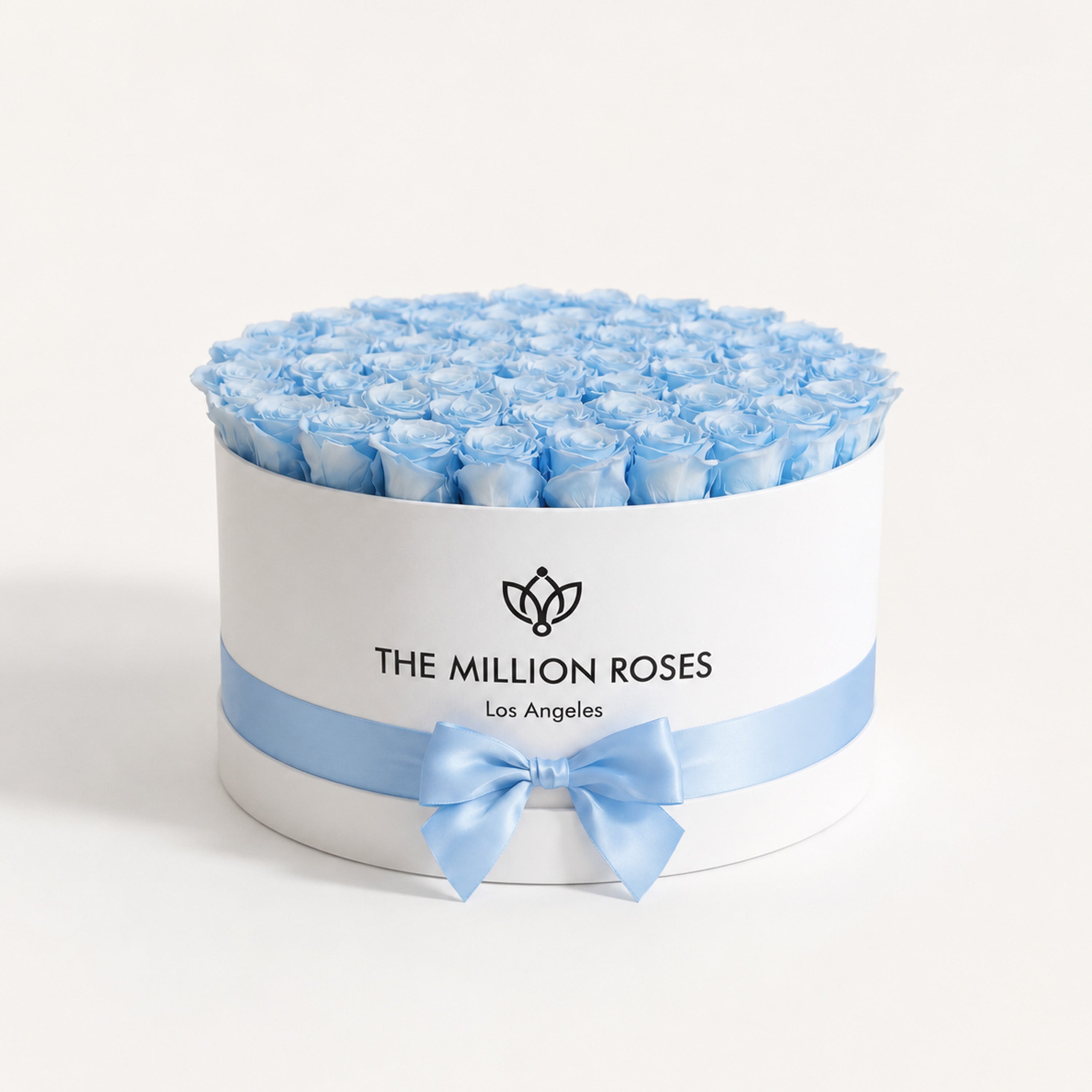 Deluxe White Box | Light Blue Roses