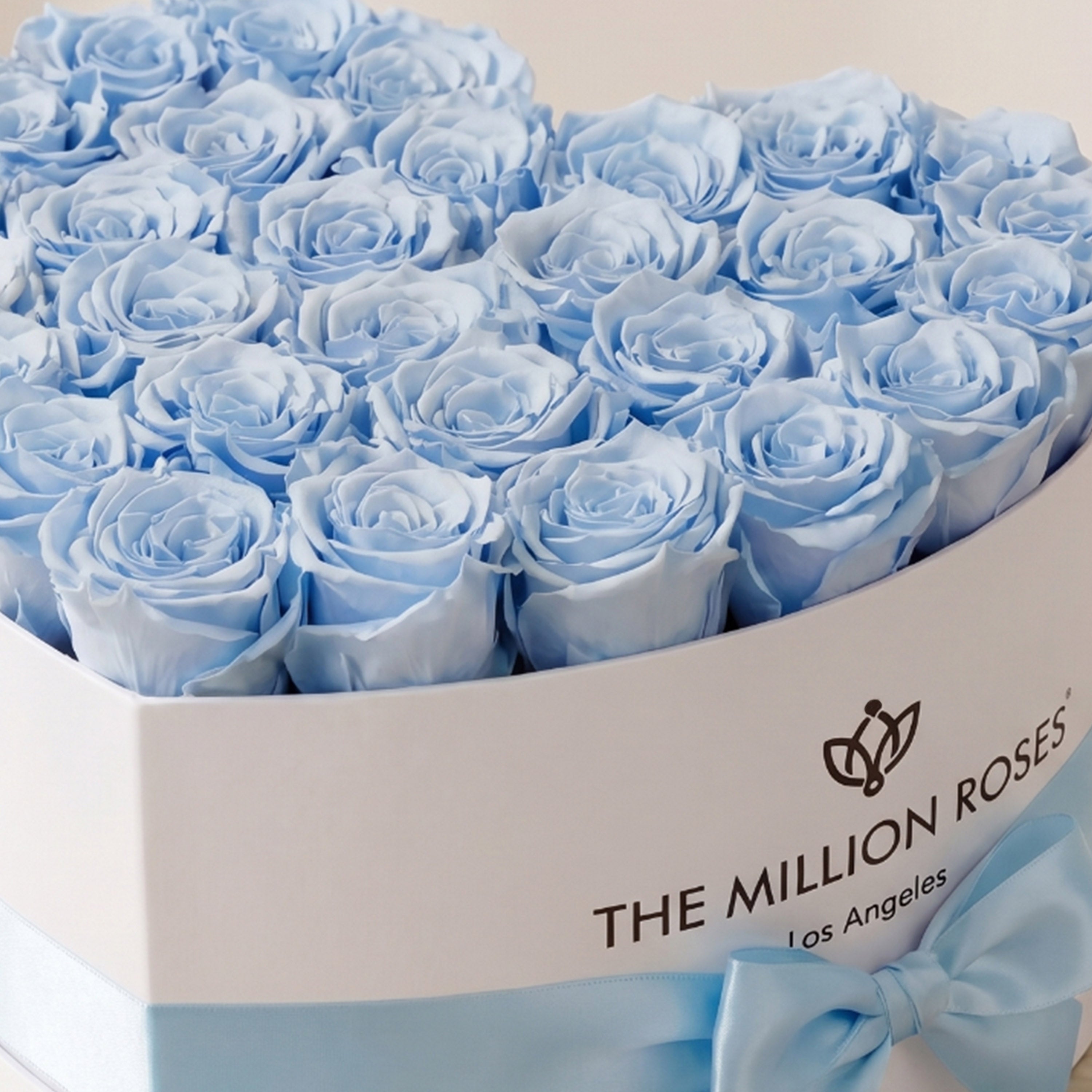Heart White Box | Light Blue Roses
