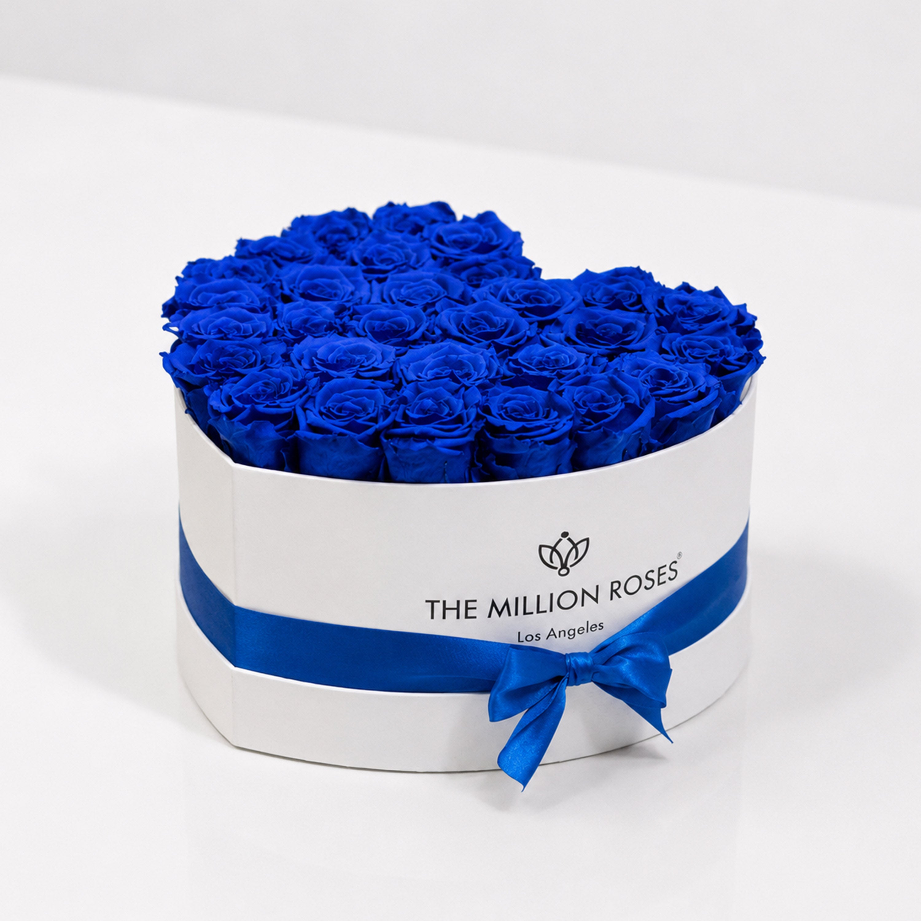Heart White Box | Royal Blue Roses