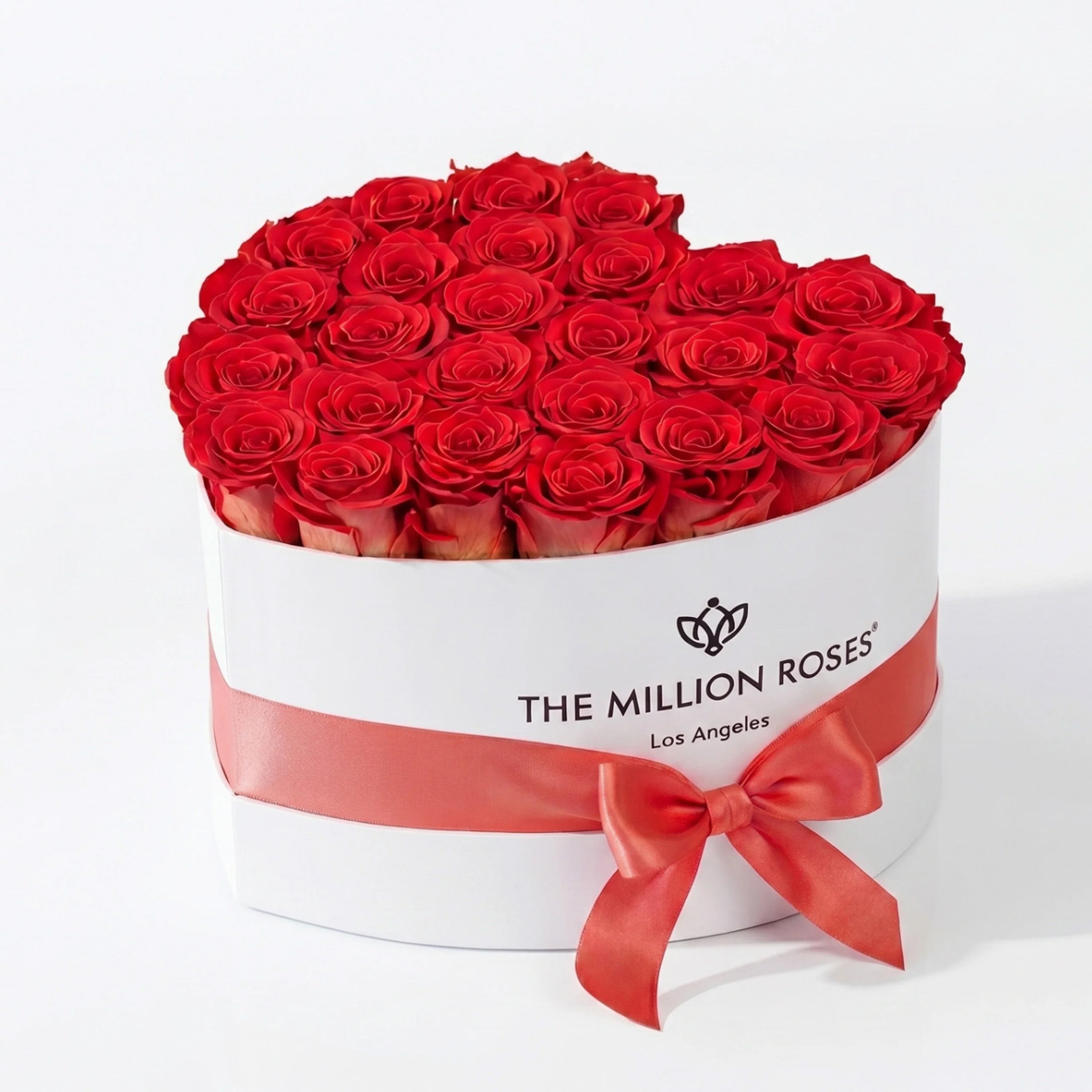 Heart White Box | Coral Roses