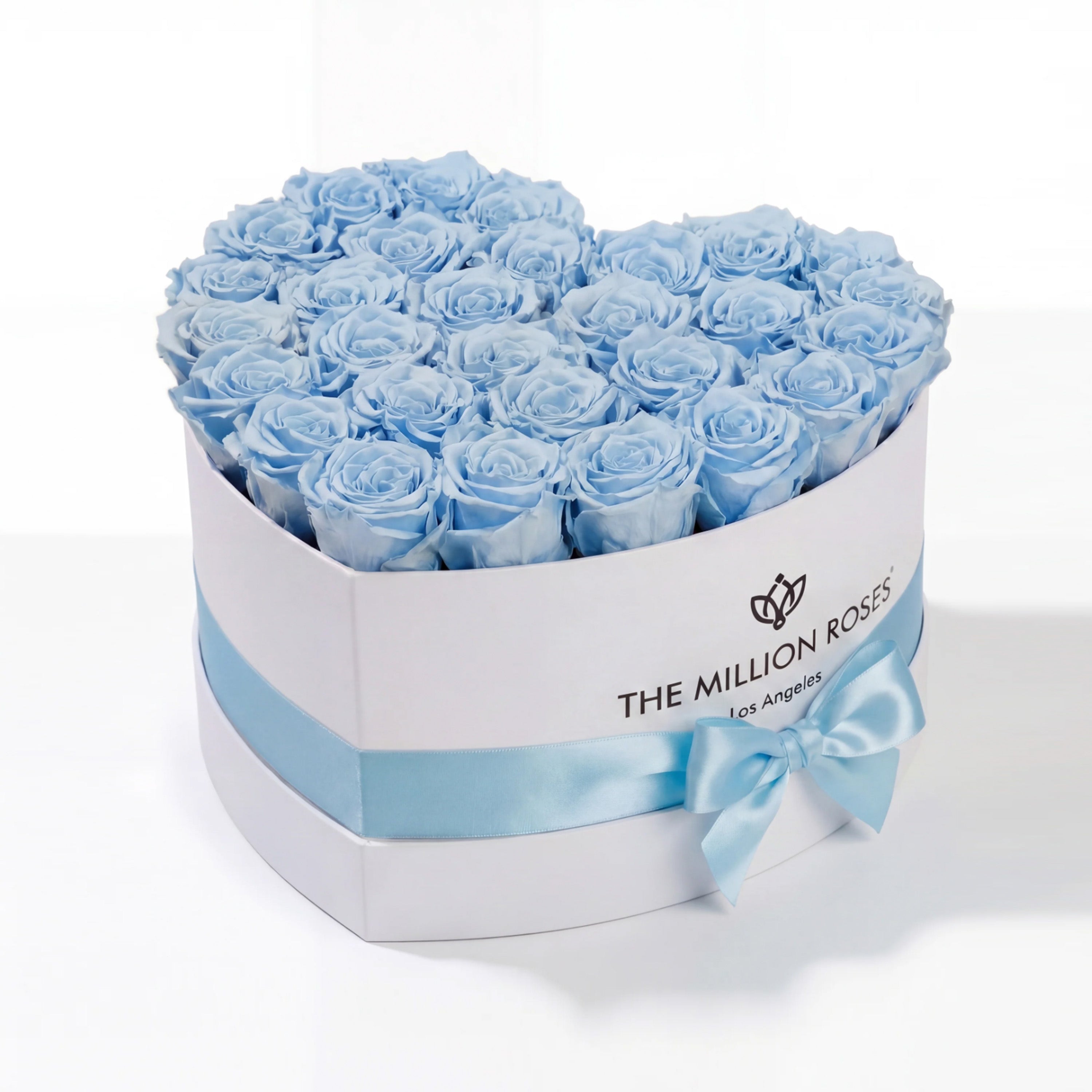 Heart White Box | Light Blue Roses