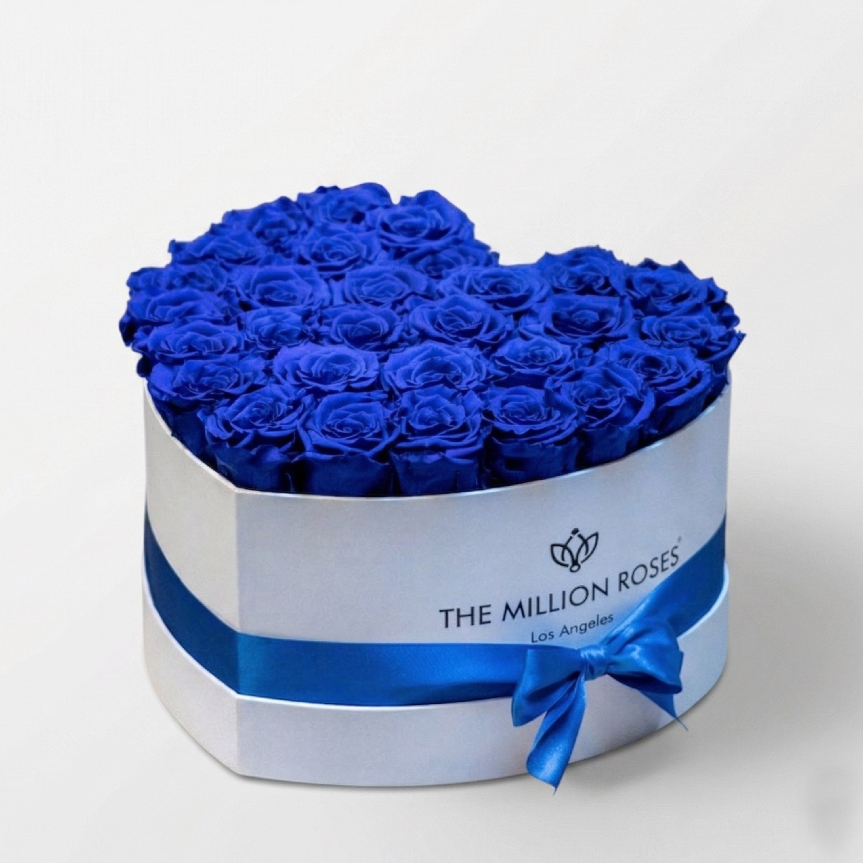 Heart White Box | Royal Blue Roses