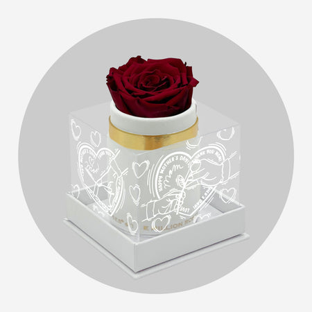 Single Biely Suede Box | Limited Mother's Love Edition | Červená ruža