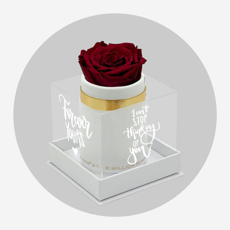 Single White Suede Box | Limited Love Note Edition | Red Rose