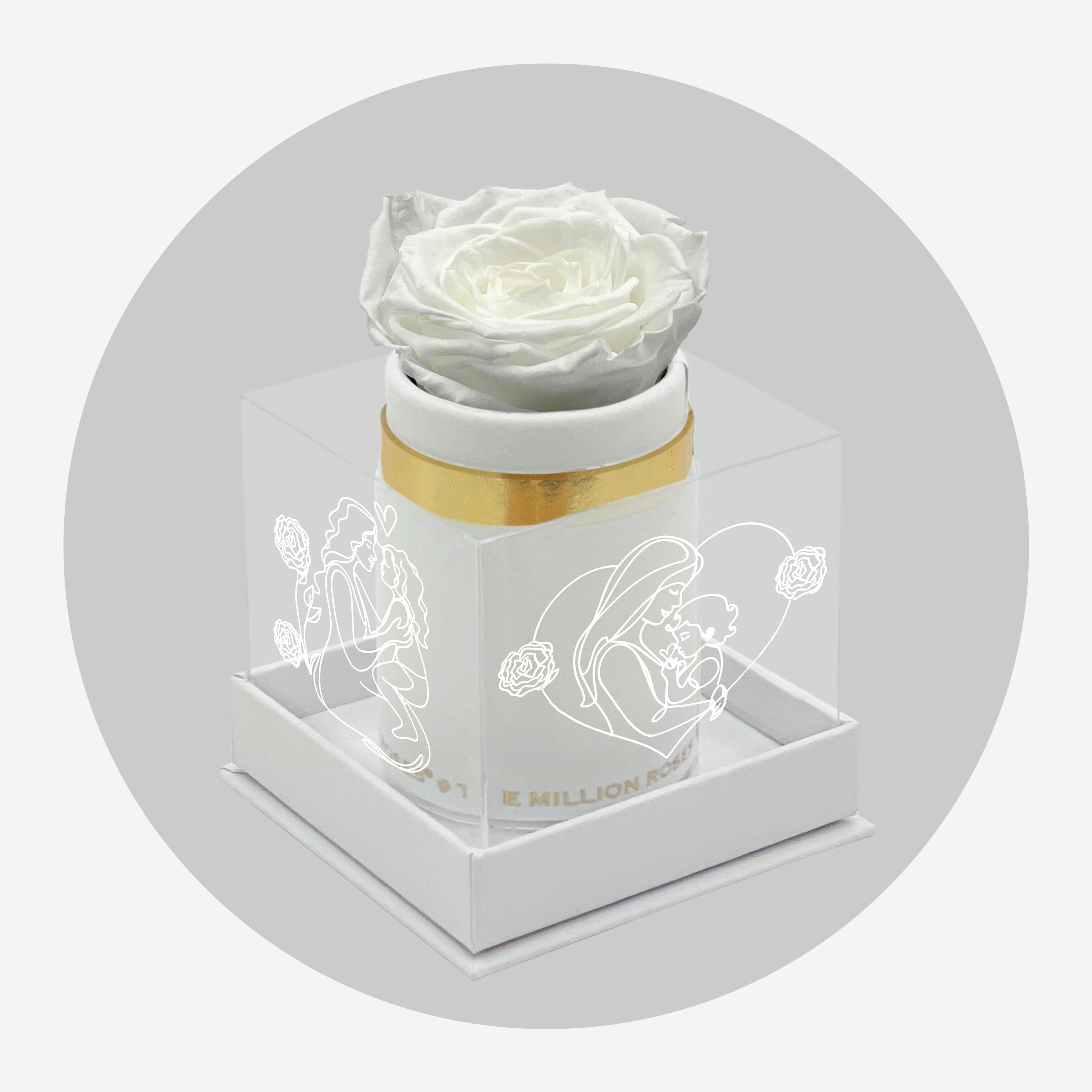 Cutie unică din piele de căprioară albă | Ediție limitată de Ziua Mamei | Trandafir alb