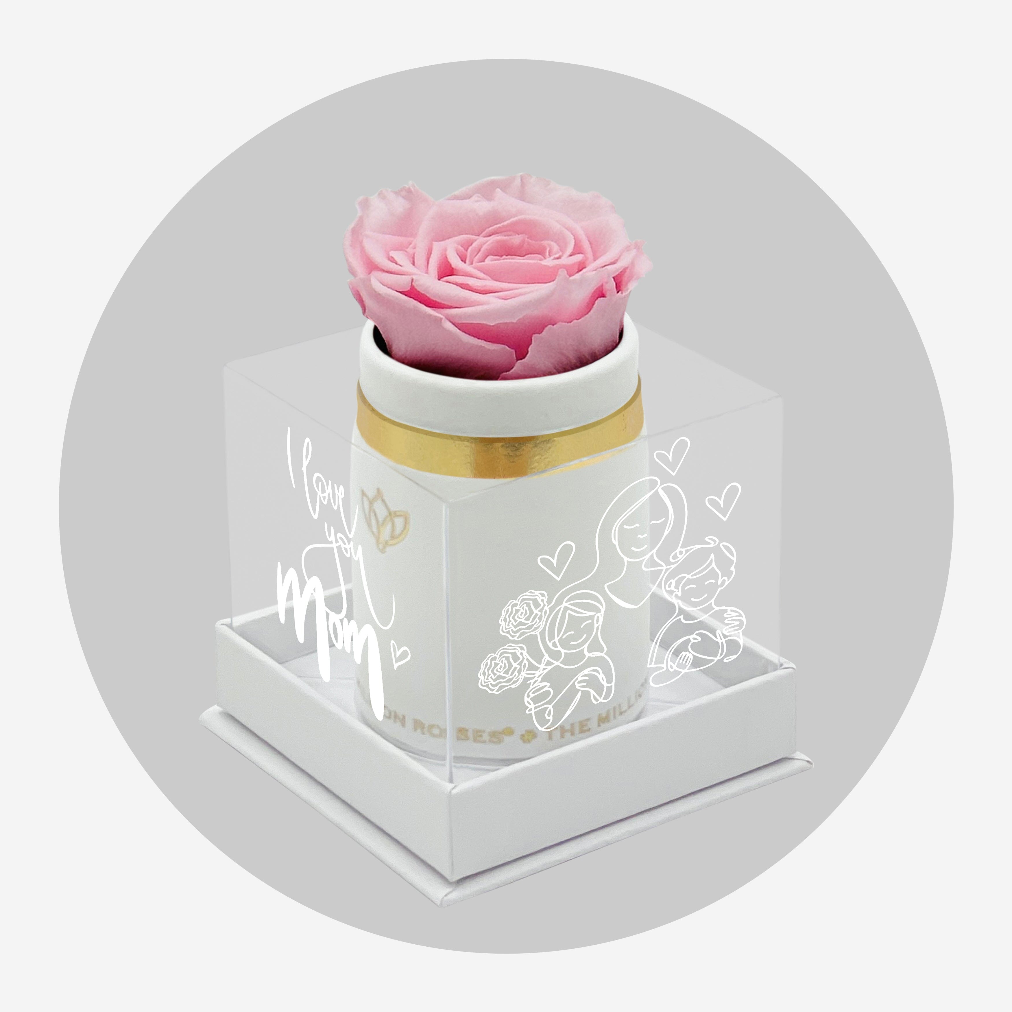 Single White Suede Box | Limited Mother's Day Edition | Light Pink Rose