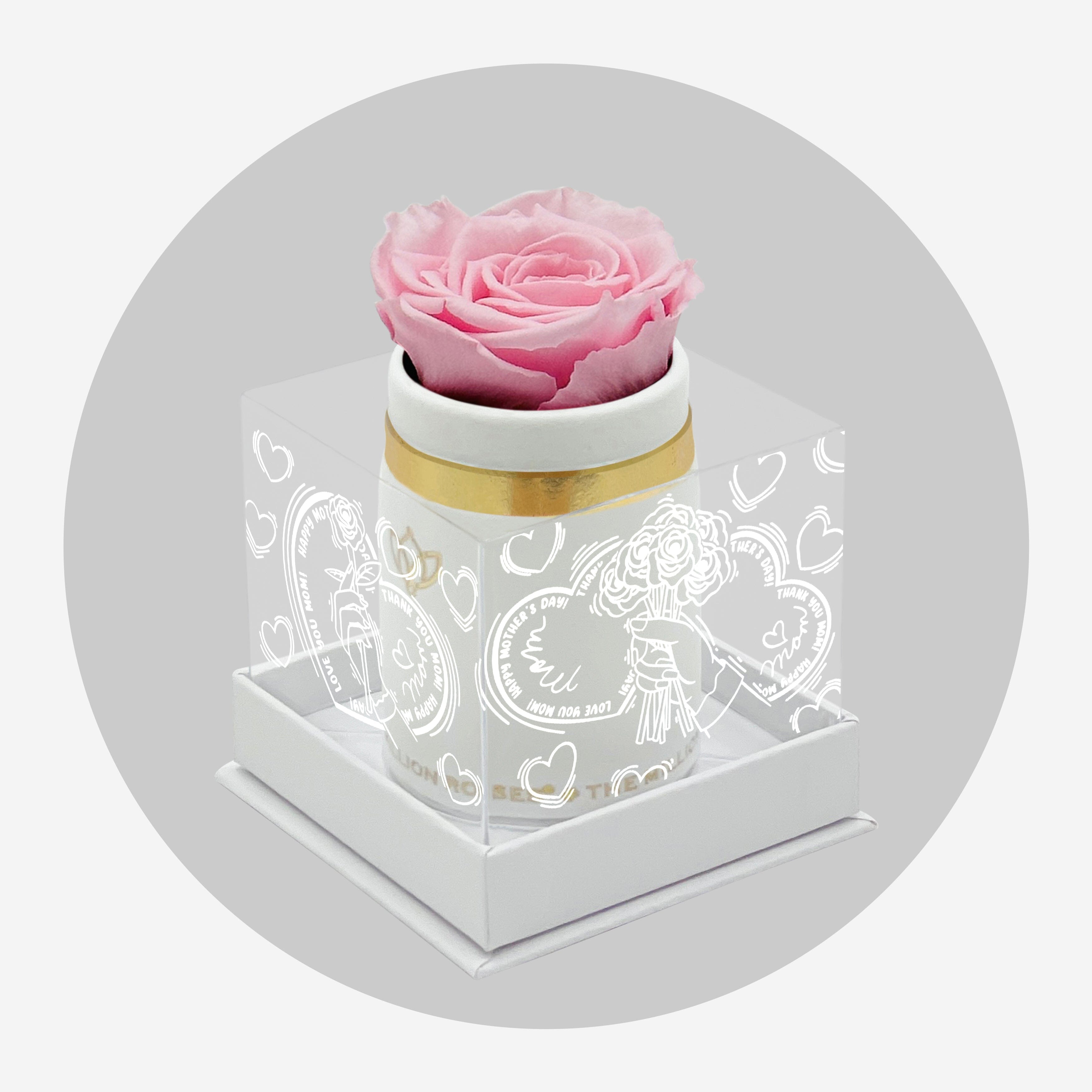 Single White Suede Box | Limited Mother's Love Edition | Light Pink Rose