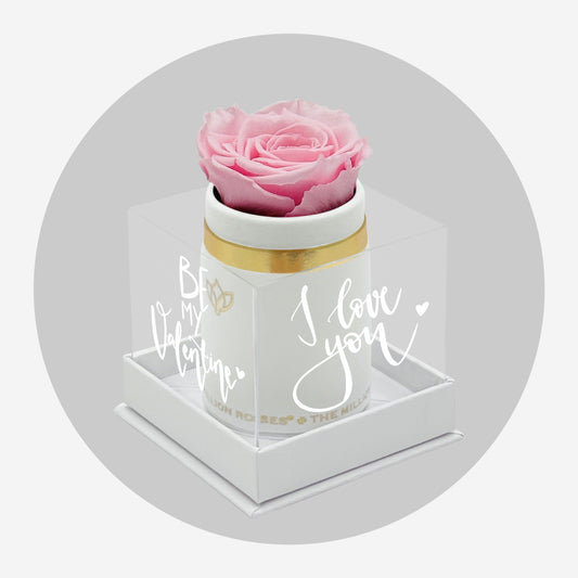 Single White Suede Box | Limited Love Note Edition | Light Pink Rose